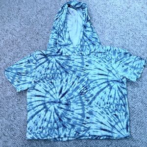 Tie Dye Cropped Hooded Top